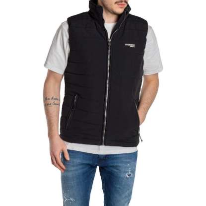 FAKE DOWN QUILTED VEST JACKET 191.EM10.22 BLACK