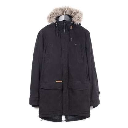 Cotton Padded Hooded Long Jacket 172.EM12.83 BLACK 