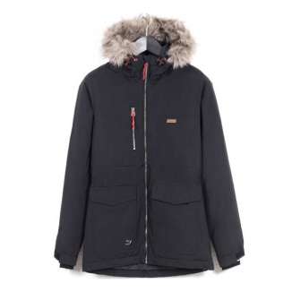 Padded Hooded Jacket with Faux Fur detail 172.EW10.59 BLACK