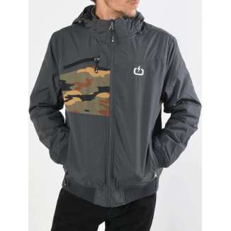 DETACHABLE HOOD BOMBER JACKET 182.EM10.151 EBONY/CAMOUFLAGE