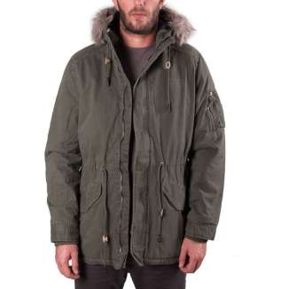 Cotton Faux-Fur Lining Parka 172.EM12.102 OLIVE