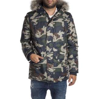 Hooded Parka with Faux Fur detail 172.EM10.77 CAMOUFLAGE