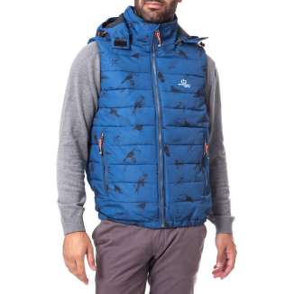 HOODED FAKE DOWN QUILTED VEST JACKET MR1532 ROYAL