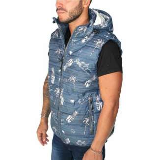HOODED VEST JACKET SMR1632 BLUE