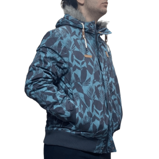 HOODED BOMBER JACKET WITH...