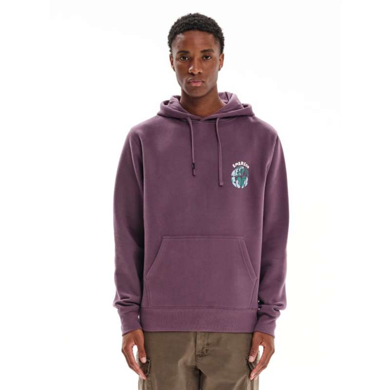 EMERSON MEN S LOGO HOODIE 232.EM20.11 DARK PURPLE