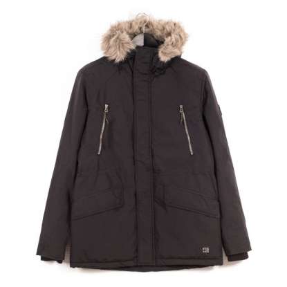 Hooded Parka with Faux Fur detail 172.EM10.77 BLACK