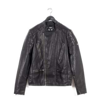 PU Leather Quilted Biker Jacket 172.BM16.04 BLACK