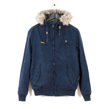 HOODED BOMBER COTTON JACKET MR1606C NAVY