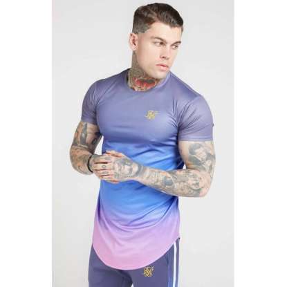 Curved Hem Fade Tee 15755 PURPLE