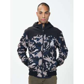 HOODED BONDED JACKET 202.EM11.127 PR213 BLUE/BLACK