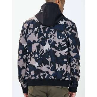 HOODED BONDED JACKET 202.EM11.127 PR213 BLUE/BLACK