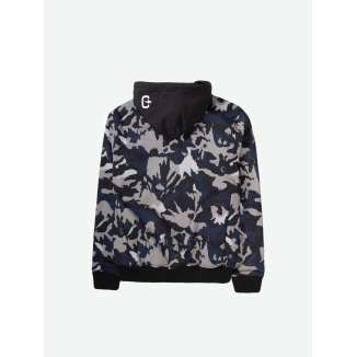 HOODED BONDED JACKET 202.EM11.127 PR213 BLUE/BLACK