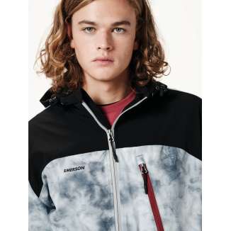 HOODED BONDED JACKET 202.EM10.127 PR217 GREY/BLACK
