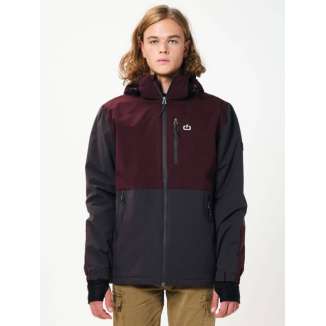 HOODED BONDED JACKET 202.EM10.76 EBONY/BORDEAUX