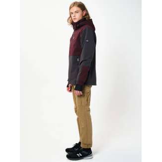 HOODED BONDED JACKET 202.EM10.76 EBONY/BORDEAUX