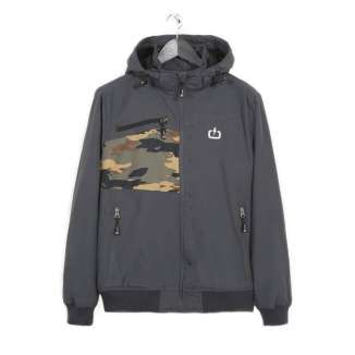 DETACHABLE HOOD BOMBER JACKET 182.EM10.151 EBONY/CAMOUFLAGE