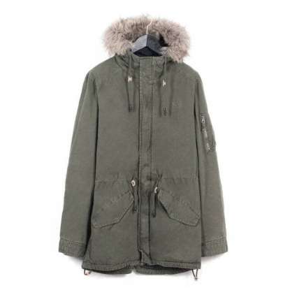 Cotton Faux-Fur Lining Parka 172.EM12.102 OLIVE