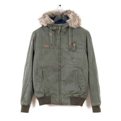 HOODED BOMBER COTTON JACKET MR1606C OLIVE