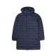DETACHABLE HOOD FAKE DOWN QUILTED LONG JACKET 192.EW10.82 NAVY