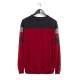 COTTON THREE-COLOR KNITTED SWEATER 182.EM70.24 RED