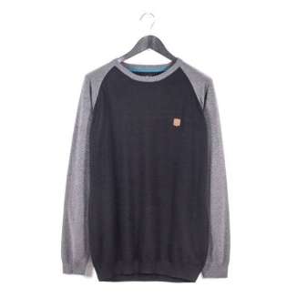 Cotton Two-Color Raglan Sweater 172.BM70.21 BLACK