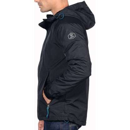 HOODED SEMI LONG JACKET 182.BM10.53 BLACK