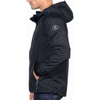 HOODED SEMI LONG JACKET 182.BM10.53 BLACK