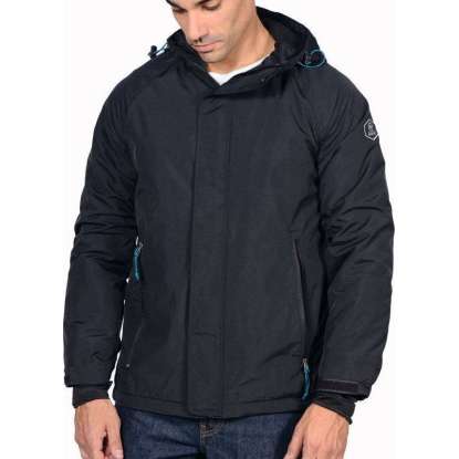 HOODED SEMI LONG JACKET 182.BM10.53 BLACK
