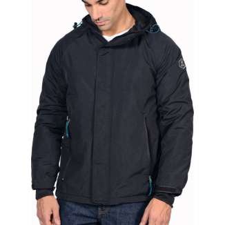 HOODED SEMI LONG JACKET 182.BM10.53 BLACK