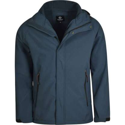 HOODED BONDED SEMI LONG JACKET 182.BM11.53 NAVY