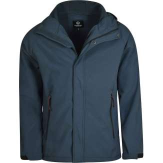 HOODED BONDED SEMI LONG JACKET 182.BM11.53 NAVY