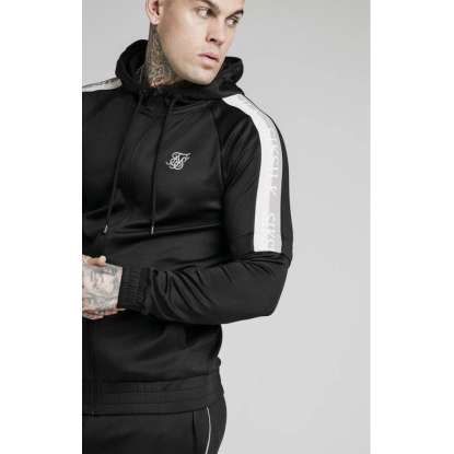 SikSilk Zip Through Hoodie Detachable Sleeves SS-18101 BLACK