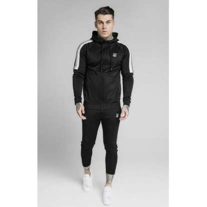 SikSilk Zip Through Hoodie Detachable Sleeves SS-18101 BLACK