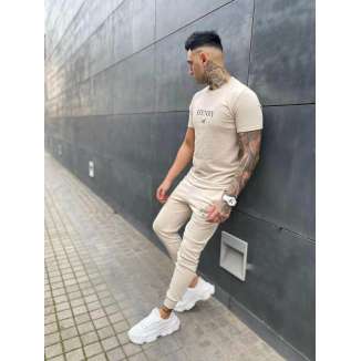 HENRY CLOTHING T-SHIRT 3-058 BEIGE