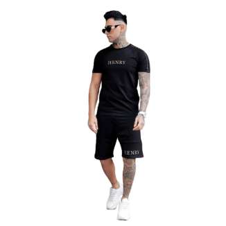 HENRY GOLD LOGO SHORTS 6-053 BLACK
