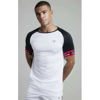 SikSilk Scope Tape Tech Tee SS-19162 WHITE/BLACK