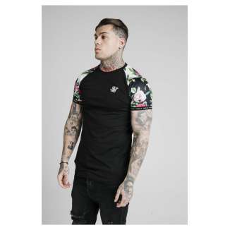 SikSilk Floral Pixel Inset Tee SS-17510 WHITE/FLORAL