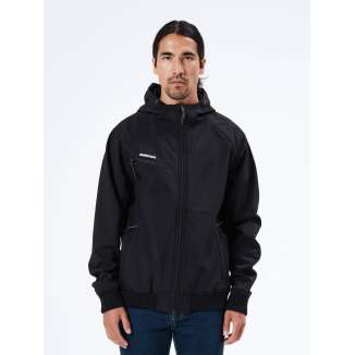 HOODED BONDED BOMBER JACKET WITH ZIP POCKETS 212.EM11.40 BLACK
