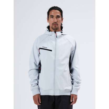HOODED BONDED BOMBER JACKET WITH ZIP POCKETS 212.EM11.40 ICE/GREY