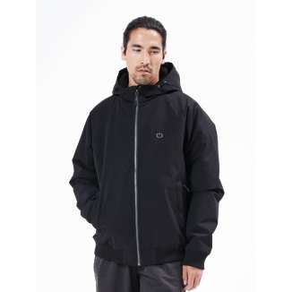 HOODED RAGLAN SHERPA BOMBER JACKET 212.EM10.116 BLACK