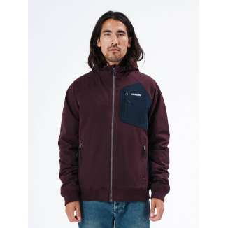 RAGLAN HOODED BOMBER JACKET 212.EM10.32 BORDEAUX/NAVY