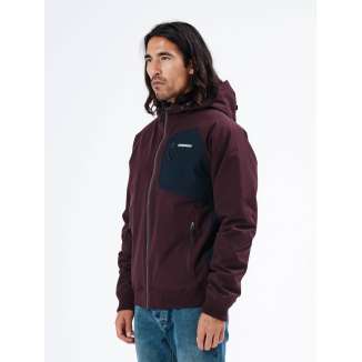 RAGLAN HOODED BOMBER JACKET 212.EM10.32 BORDEAUX/NAVY