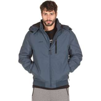 DETACHABLE  HOOD BOMBER JACKET 192.EM10.138 MIDNIGHT BLUE