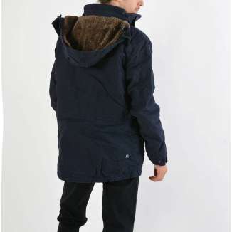 Cotton Padded Long Hooded Jacket 182.EM12.05 NAVY