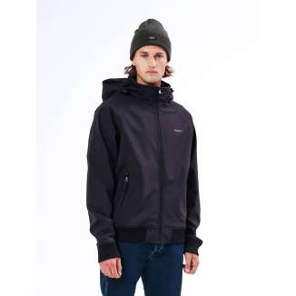 DETACHABLE HOOD BONDED BOMBER JACKET 20-212.BM11.45 BLACK