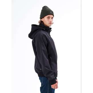 DETACHABLE HOOD BONDED BOMBER JACKET 20-212.BM11.45 BLACK