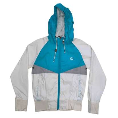 Lightweight Bomber Jacket SWR1342 WHITE/GREY/AQUA
