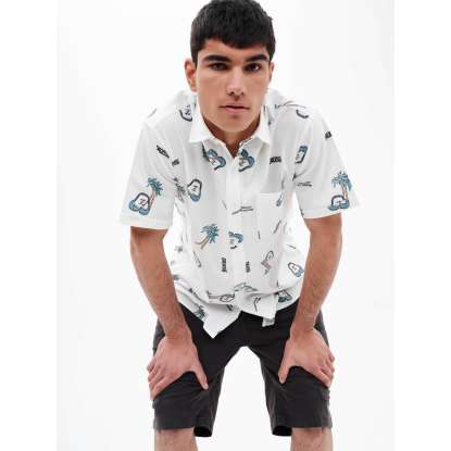 TROPICAL PRINT SHIRT 221.EM61.03 PR283 WHITE