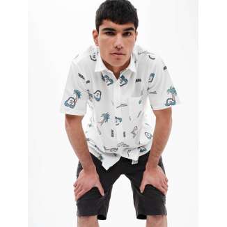 TROPICAL PRINT SHIRT 221.EM61.03 PR283 WHITE